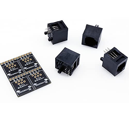 Treedix 4PCS RJ11 6-pin Breakout Board with PCB Mount Black Modular Jack 6P6C Telephone Socket Connector Jack Coupler - Image 5