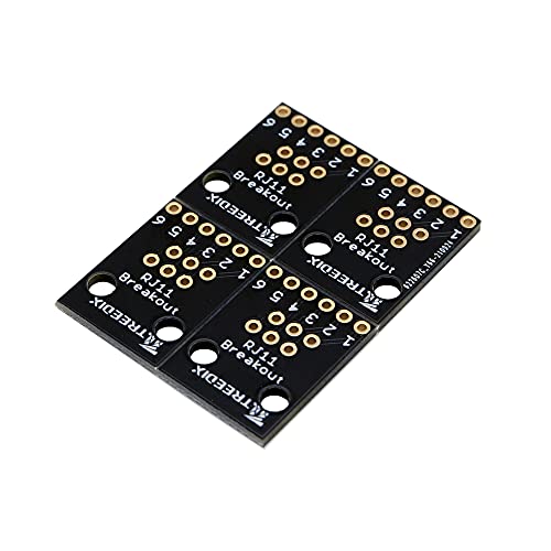 Treedix 4PCS RJ11 6-pin Breakout Board with PCB Mount Black Modular Jack 6P6C Telephone Socket Connector Jack Coupler - Image 2