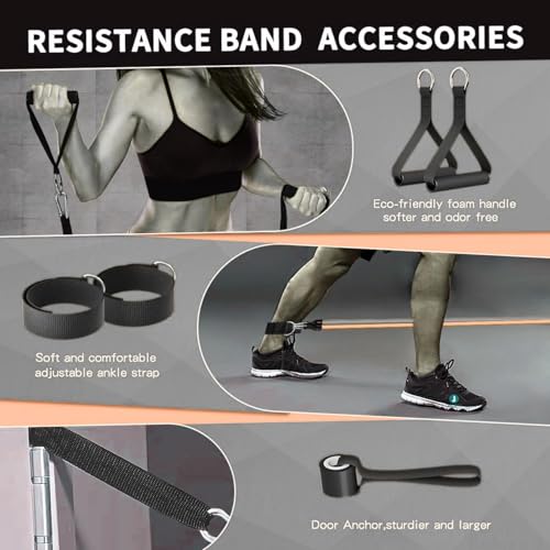 LAFILLETTE Natural Rubber Resistance Bands Set,Home Workouts, Muscle Training, Shape Body (Pink) - Image 4