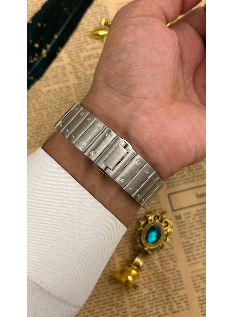 ديفوشي ساعة ديفوشي رجالية فاخرة – تصميم مربع فضي – مقاومة للماء مع ضمان سنتين - Image 2