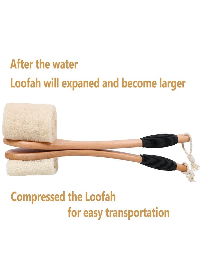 OWIIZI Back Loofah Scrubber Brush with Long Handle, Hard Loofa Sponge Body Bath Scrubber for Shower, Natural Luffa Skin Exfoliating On a Stick for Men Women Elder - Image 5