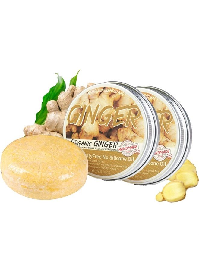 mistyrain 2pcs Ginger Hair Regrowth Shampoo Bar, Anti Hair Loss Ginger Shampoo Soap, Anti-Hair Loss Hair Natural Organic Ginger Shampoo Soap, Promotes Hair Growth, Anti-dandruff, and Anti-itching. - Image 1