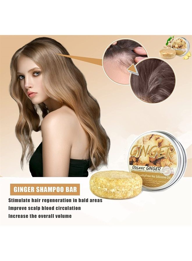 mistyrain 2pcs Ginger Hair Regrowth Shampoo Bar, Anti Hair Loss Ginger Shampoo Soap, Anti-Hair Loss Hair Natural Organic Ginger Shampoo Soap, Promotes Hair Growth, Anti-dandruff, and Anti-itching. - Image 2