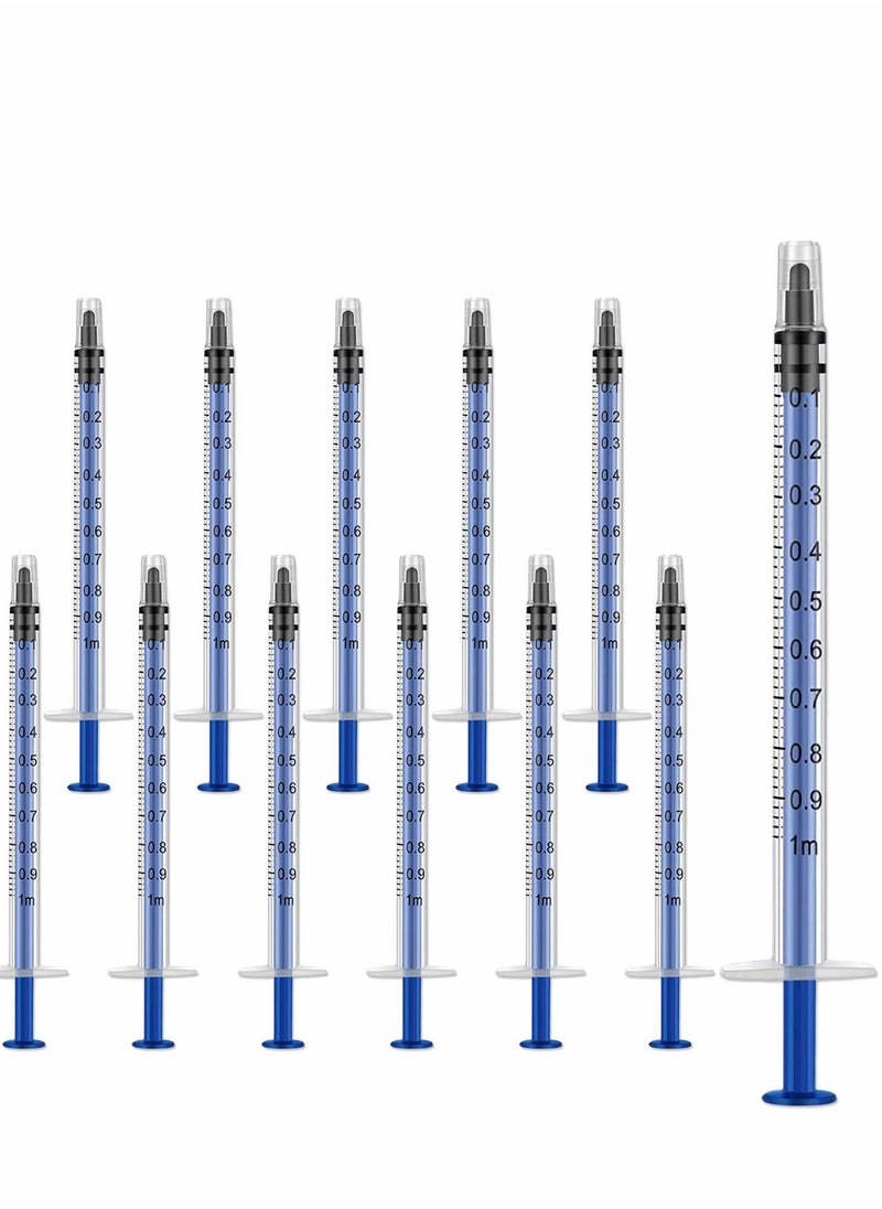 Excefore - 12 Pack 1ml Plastic Syringes With Luer Slip Tip, Individually Sealed with Measurement for Refilling and Measuring Liquids, Scientific Labs Experiment, Feeding Pets, Oil or Glue Applicator (No Needle) - Image 1