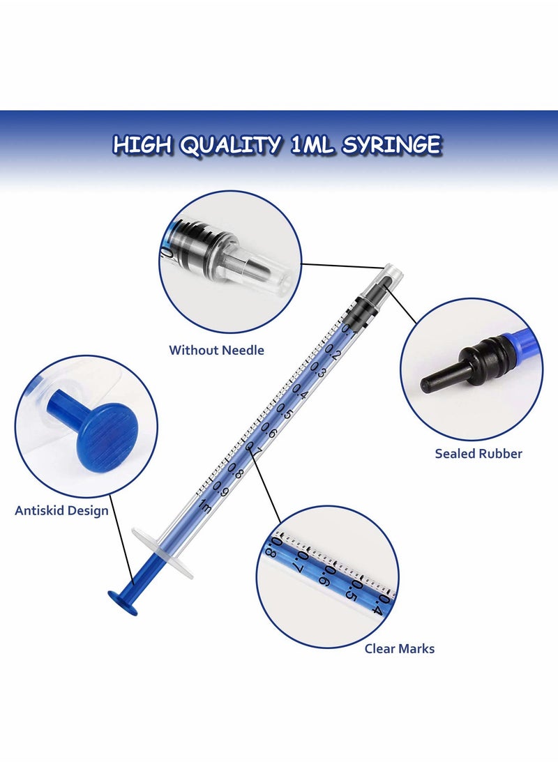 Excefore - 12 Pack 1ml Plastic Syringes With Luer Slip Tip, Individually Sealed with Measurement for Refilling and Measuring Liquids, Scientific Labs Experiment, Feeding Pets, Oil or Glue Applicator (No Needle) - Image 1