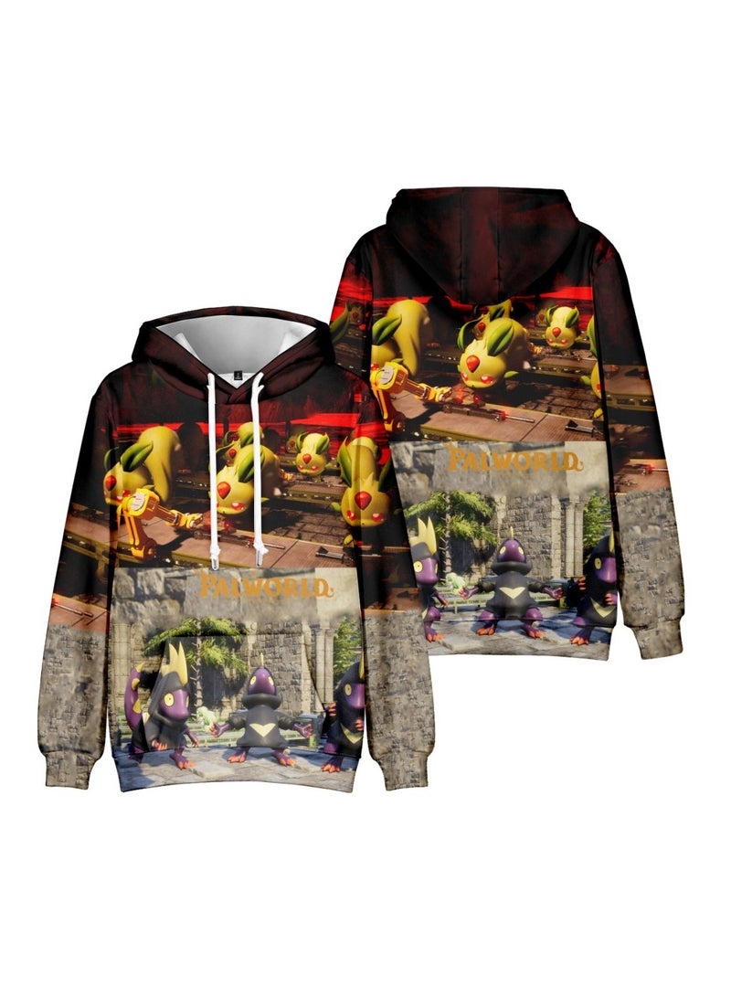 Palworld Phantom Pallu 3D digital print street trend hooded sweatshirt for Adults and Children - Image 3