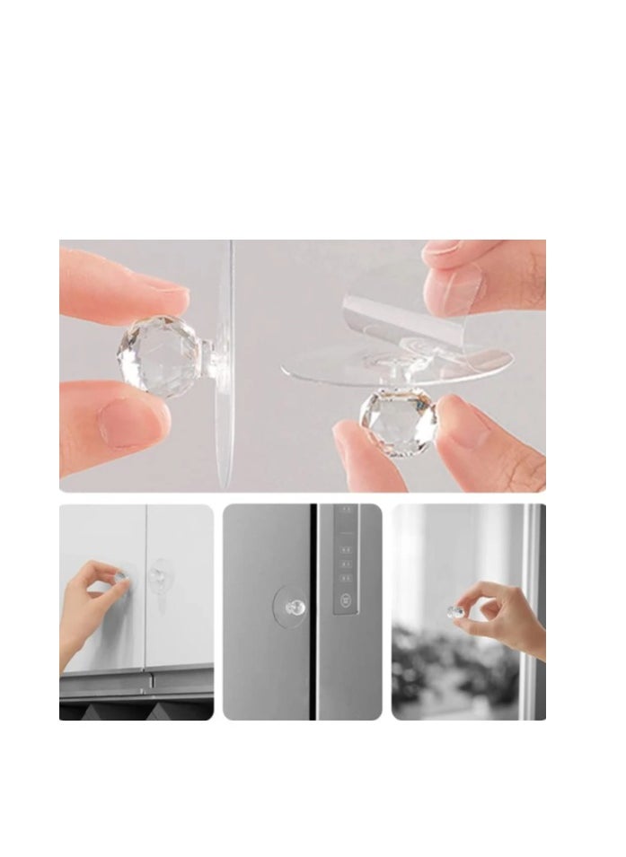 Generic - Clear Cabinet Handles, Diamond Crystal Pull Knobs for Wardrobe, Kitchen, Cabinet, Bathroom Cabinet, Furniture Door Window (10pcs) - Image 1