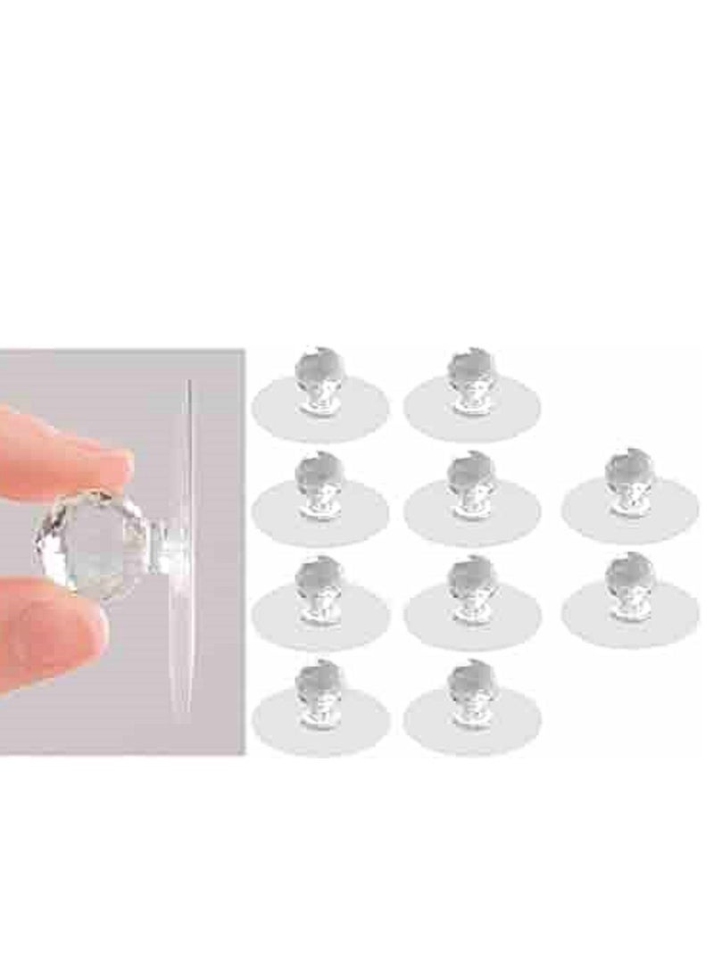 Generic - Clear Cabinet Handles, Diamond Crystal Pull Knobs for Wardrobe, Kitchen, Cabinet, Bathroom Cabinet, Furniture Door Window (10pcs) - Image 1