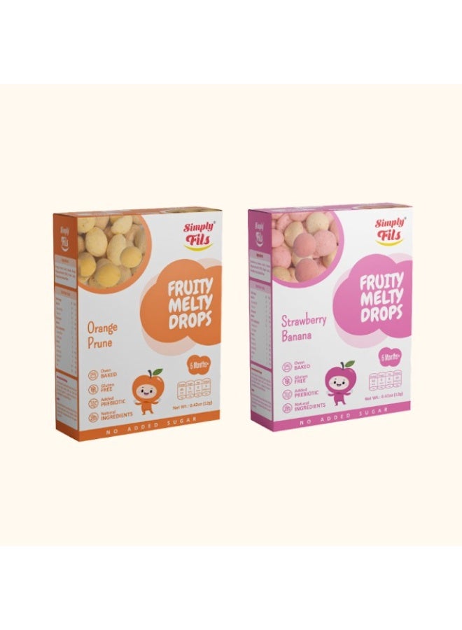 Simply Fils Fruits Melty Drops( pack of 2) Strawberry Banana, Orange Prune - Image 4