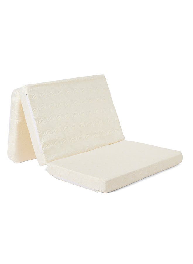 Emirates Living Tri-Fold Mattress - Folding Foam Mattress 180 x 90 x 10 cm, Polythene Foam Density 20kg Medium Firm, Premium Knitted Fabric White 230-300 gsm (180L x 90W x 10H cm)  - Image 4