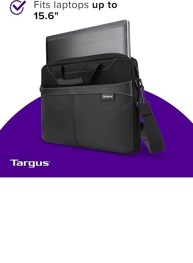 Targus Neoprene Slipcase Sleeve with Shoulder Strap, Professional Business and Travel Laptop - Image 1