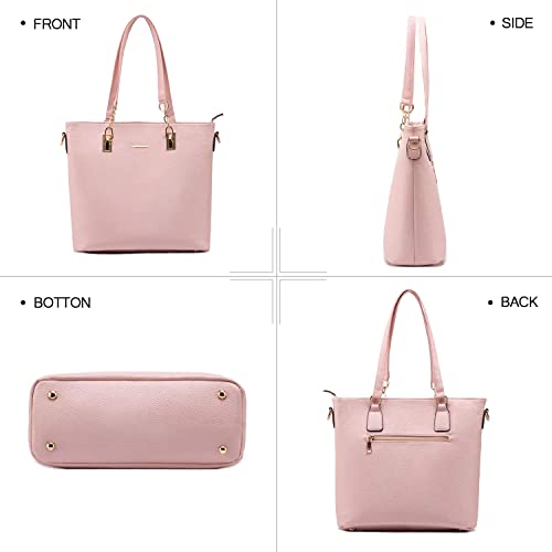 2E-youth Women Designer Purses And Handbags Set Satchel Shoulder Bags Tote Bags 6pcs Wallets (light pink) - Image 4