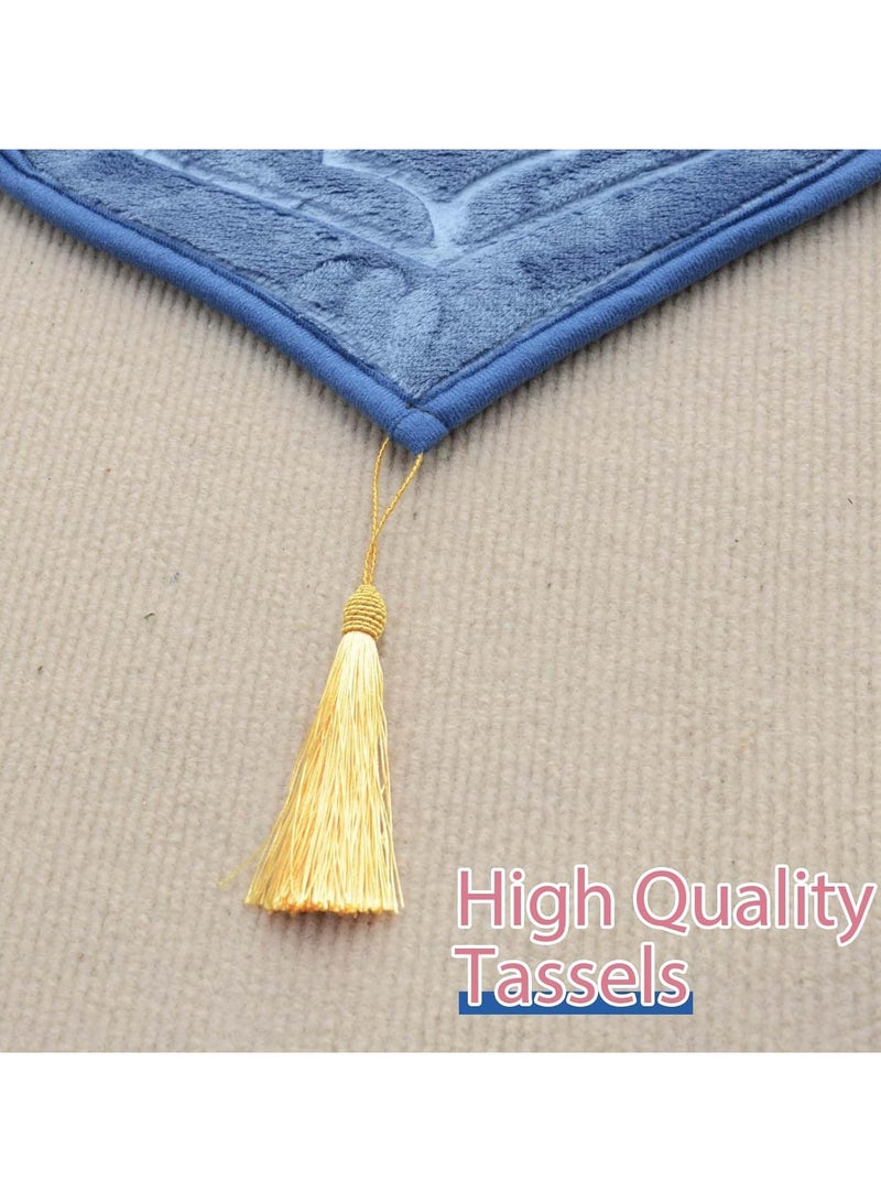 فابينني سجادة صلاة منقوشة مضادة للانزلاق، سجادة صلاة إسلامية بتصميم جديد مبطنة سميكة سجادة صلاة سجادة للرجال والنساء هدية العيد رمضان أرجواني 70 × 110 سم - Image 3