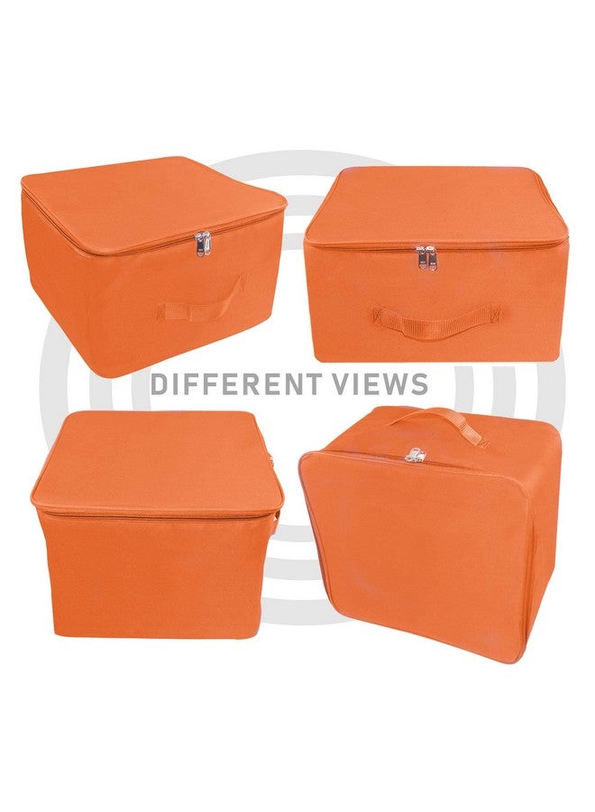 TULMAN 10 Pack Nylon Wardrobe Bag, 34L Underbed Storage Bag with Zipper Closure & Handle - Orange (38.1 x 25.4 x 35.5 cm), Heavy Duty Closet and Linen Organizer, Ideal for Clothes Storage - Image 4