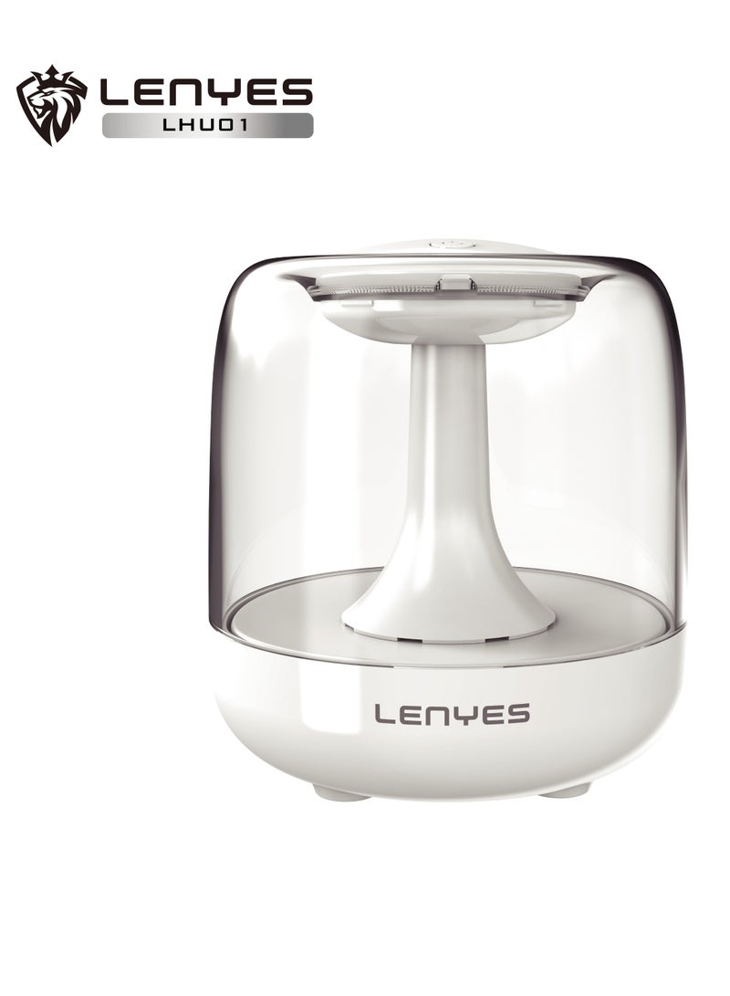 لينيس مرطب الهواء بالموجات فوق الصوتية من Lenyes مع أضواء الجو، ترطيب طويل الأمد، صغير وهادئ. أبيض - Image 1