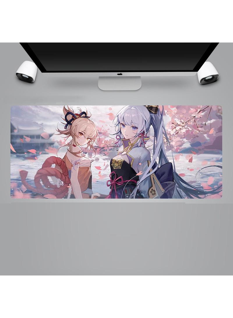 Loquat Genshin Anime Gaming Mouse Pad Extended Large Mat Desk Pad Stitched Edges Mousepad Long Mouse Pad And Non-Slip Rubber Base Mice Pad 900X400X4mm  - Image 1