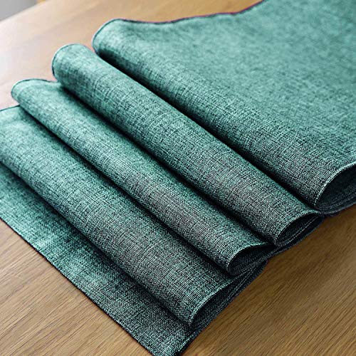Khooti Jute Dining Table Runner for 8 Seater | 12 x 108 inches | Green | Heat Resistant | Table Runner for Dining Table , Coffee Table , Centre Table , Wedding Party | Two Sided | Washable - Image 5
