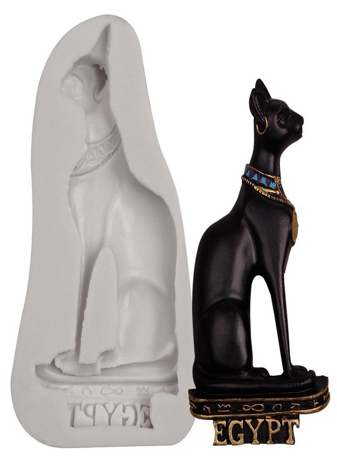 Caregene Egyptian Cat Silicone Molds Antique Egypt Chocolate Fondant Molds for Cake Decoration Candy Cupcake Topper Cake Pop Popsicle Polymer Clay Crafts - Image 1