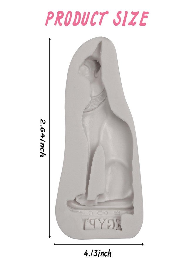 Caregene Egyptian Cat Silicone Molds Antique Egypt Chocolate Fondant Molds for Cake Decoration Candy Cupcake Topper Cake Pop Popsicle Polymer Clay Crafts - Image 2