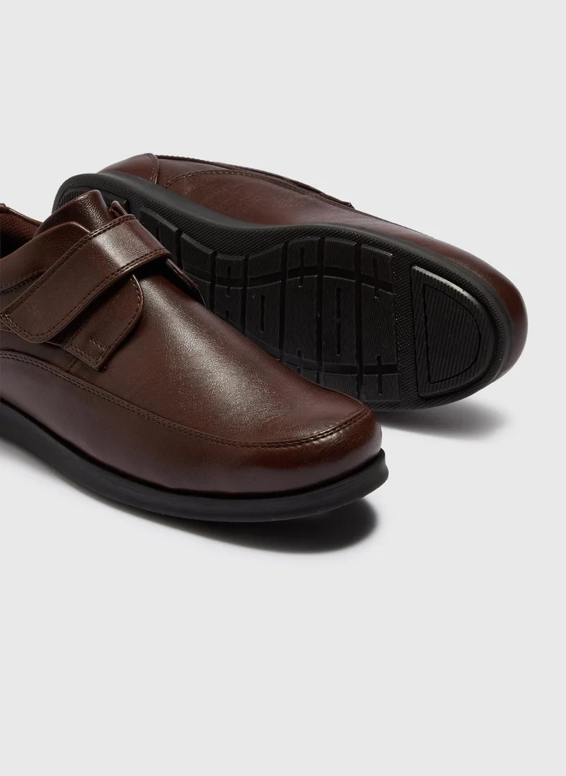 ماتلان Brown Riptape Strap Formal Shoes