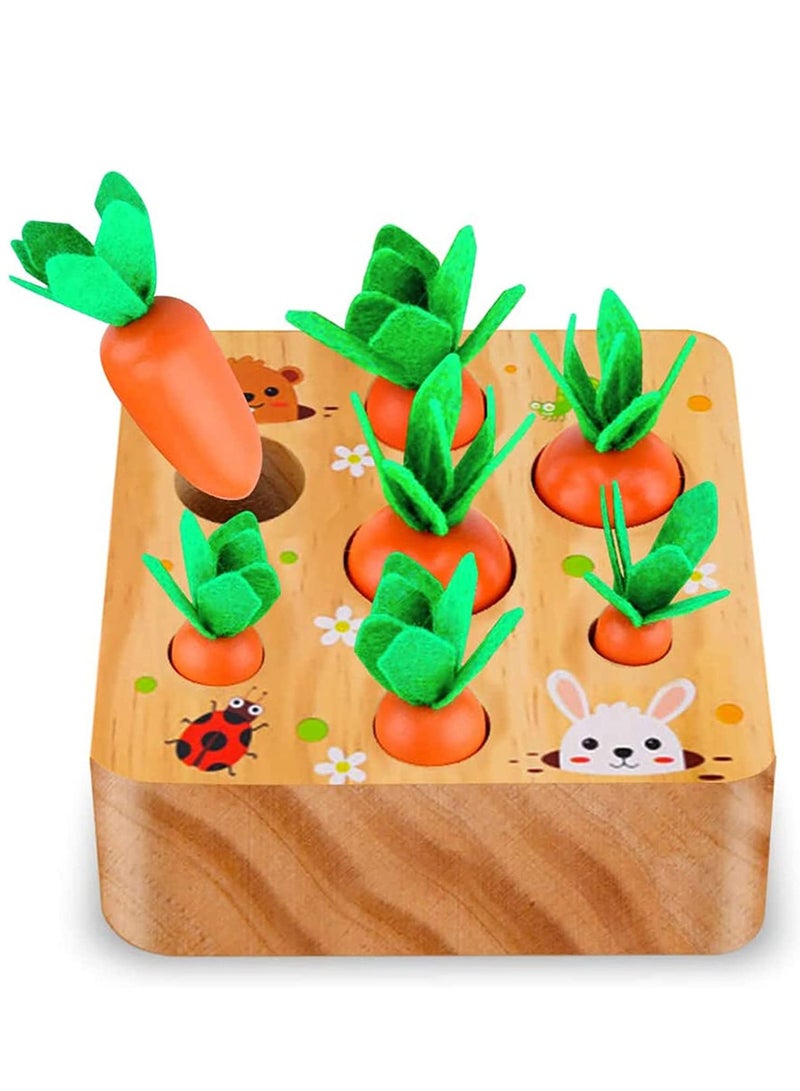SYOSI Montessori Wood Puzzle Toy with 7 Sizes Carrots  - Image 1