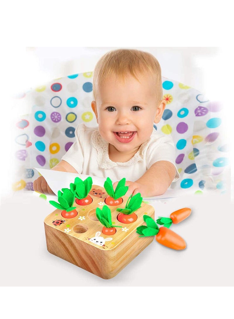 SYOSI Montessori Wood Puzzle Toy with 7 Sizes Carrots  - Image 4