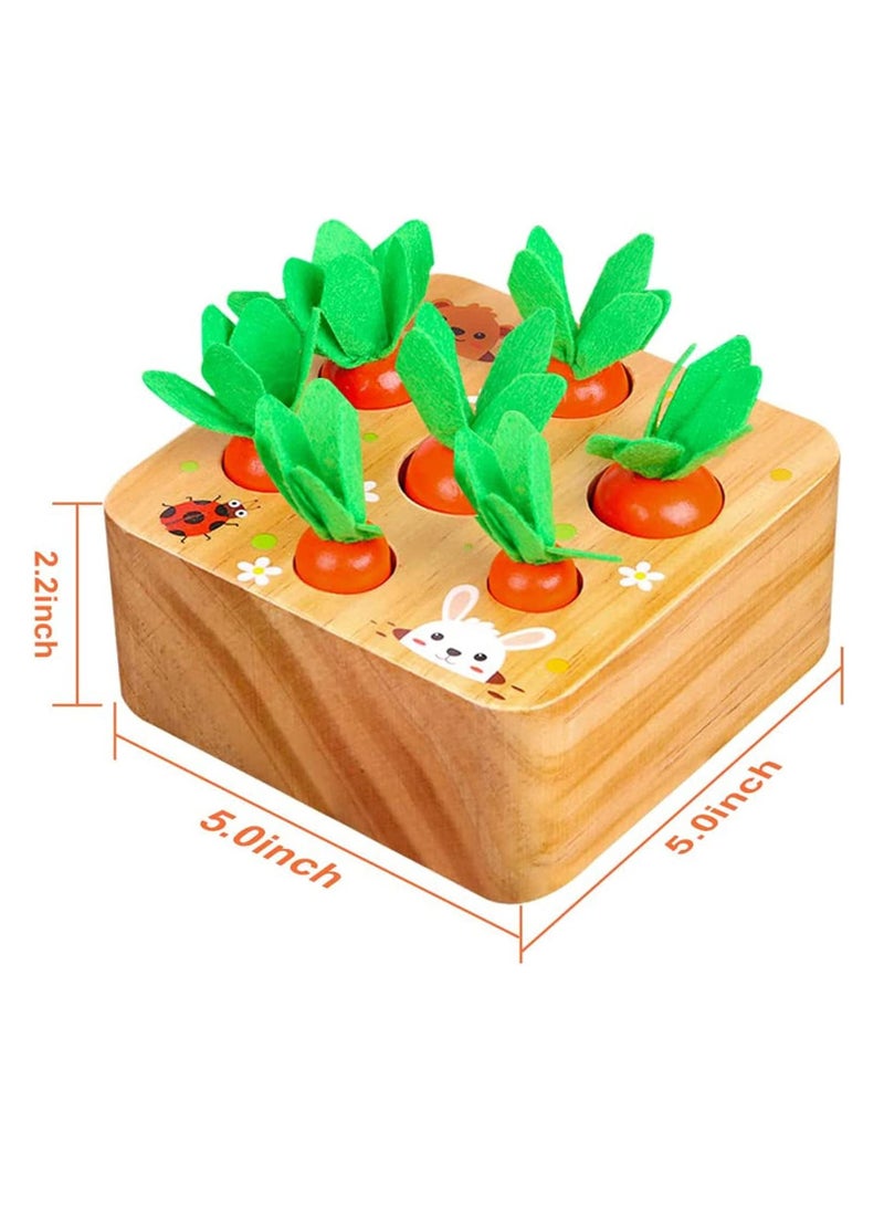 SYOSI Montessori Wood Puzzle Toy with 7 Sizes Carrots  - Image 2