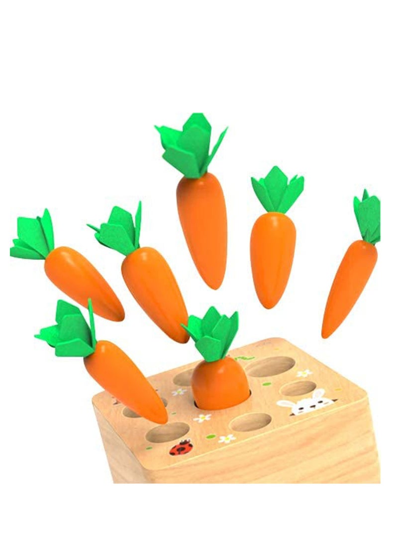 SYOSI Montessori Wood Puzzle Toy with 7 Sizes Carrots  - Image 5