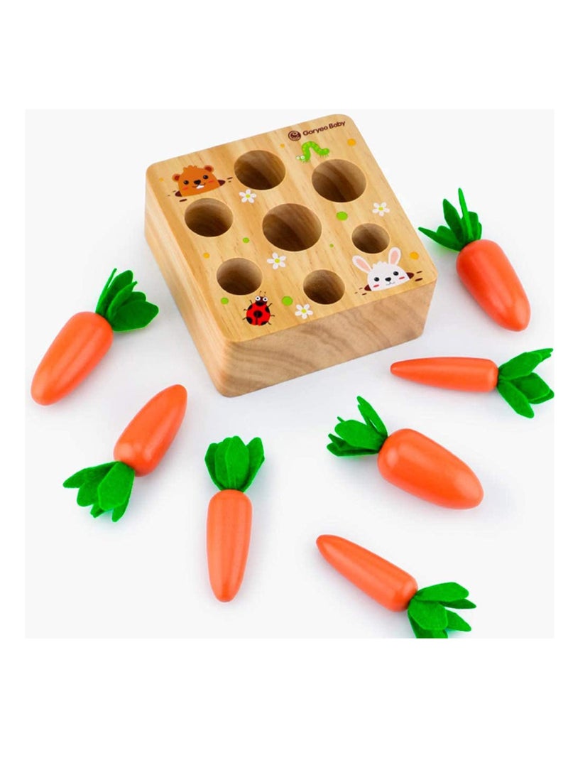 SYOSI Montessori Wood Puzzle Toy with 7 Sizes Carrots  - Image 3