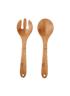 Felli 2-Piece Contemporary Design Durable Easy Cleaning Salad Server Set Brown Y1K160002-PH051-E  - Image 1