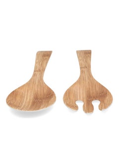 Felli 2-Piece Contemporary Design Durable Easy Cleaning Salad Server Set Brown Y1K160002-PH051-E  - Image 2
