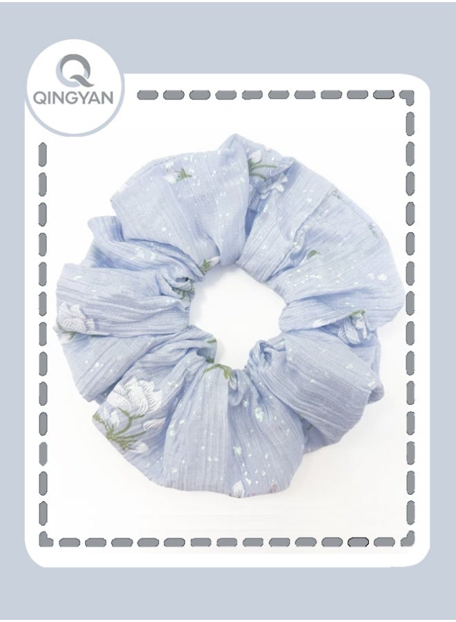 QINGYAN 2PCS Premium Silk Scrunchie Hair Ties, Ultra-Soft Satin No-Crease Bands for Women and Girls - Image 3