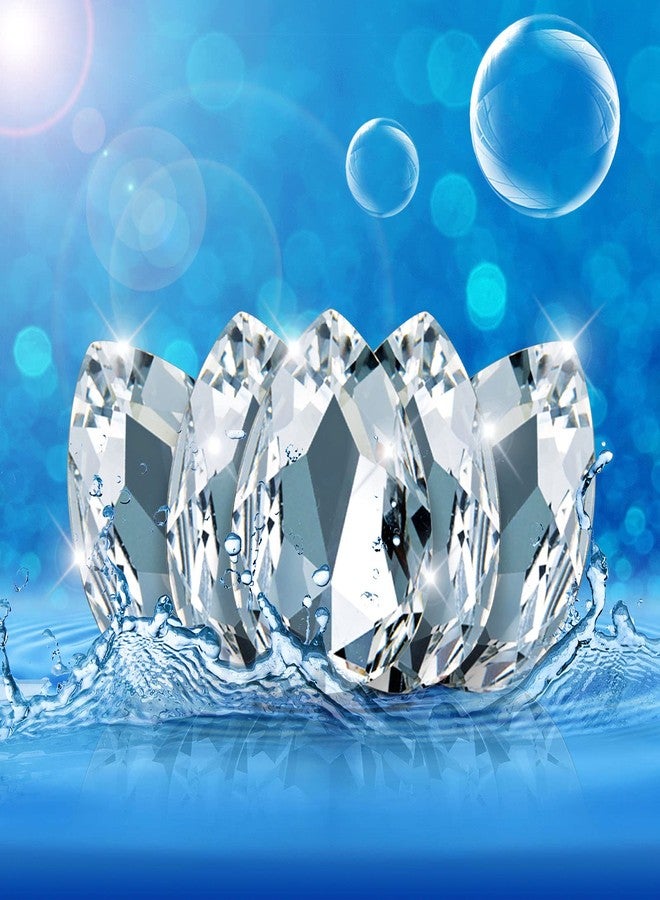 Jadive 100 Pcs 10 x 14 mm Teardrop Rhinestones Crystal Resin Point Back Glass Rhinestones Beads for Crafts Jewelry Making Shoes Dress Faceted Glass Beads(White) - Image 4