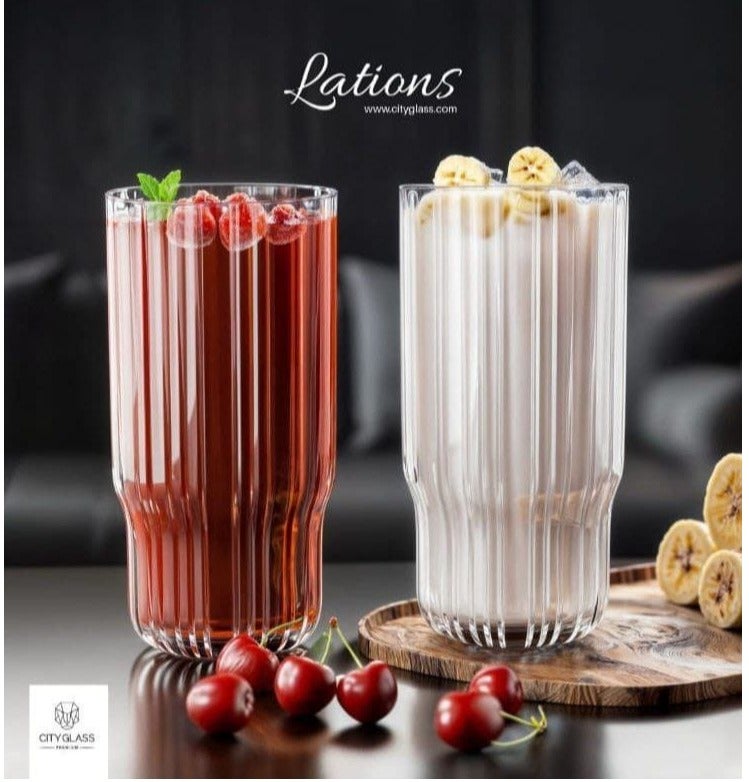 طقم أكواب عصير وماء ، 6 قطع