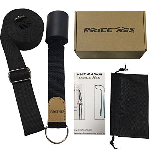 Price Xes Door Flexibility & Stretching Leg Strap - Great for Ballet Cheer Dance Gymnastics or ANY Sport Leg Stretcher Door Flexibility Trainer Premium stretching equipment (Black) - Image 2
