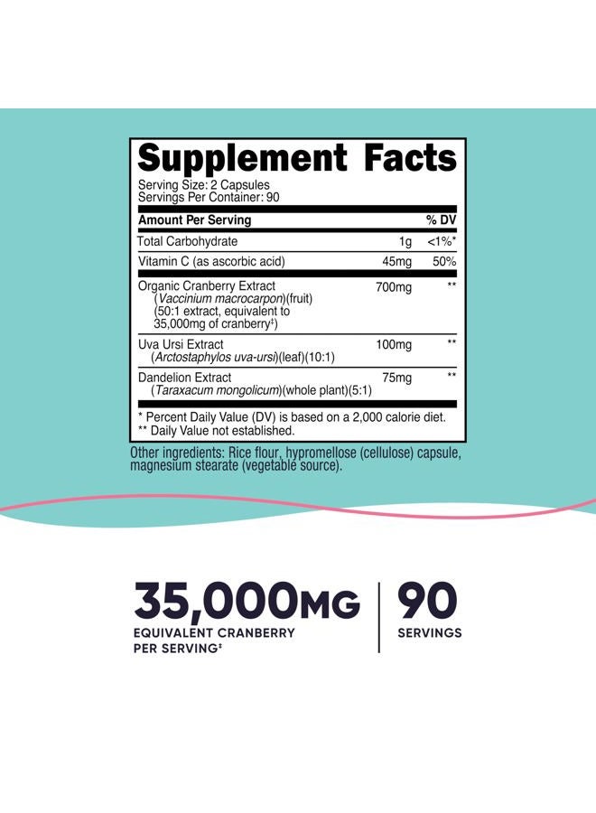 Nutricost Cranberry Extract for Women (35,000mg Equivalent),180 Capsules - with Vitamin C, Uva Ursi & Dandelion Root Extract - Non-GMO & Gluten Free Health Supplement - Image 2