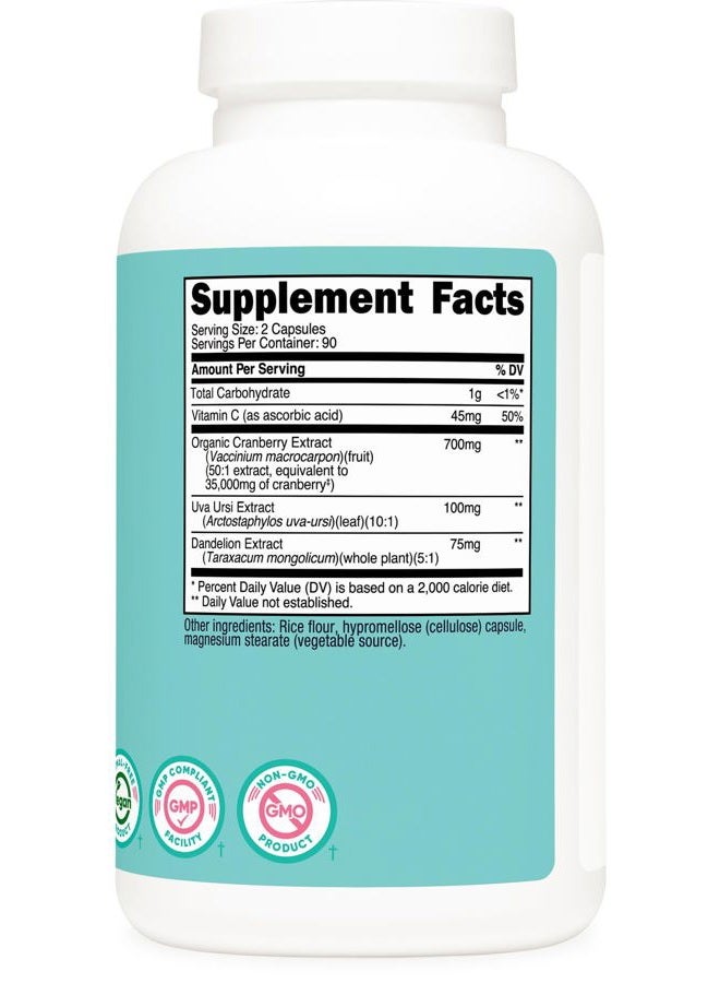 Nutricost Cranberry Extract for Women (35,000mg Equivalent),180 Capsules - with Vitamin C, Uva Ursi & Dandelion Root Extract - Non-GMO & Gluten Free Health Supplement - Image 5