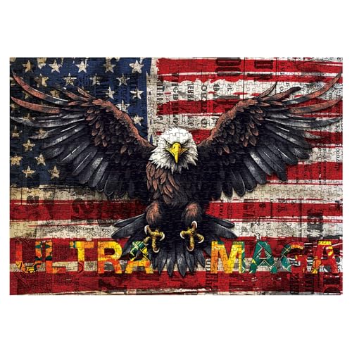 BBOLDIN United States Flag Eagle Puzzles for Adults 1000 Piece USA Patriotic Faith Jigsaw Puzzle Inspirational Country Bird Puzzle - Image 1