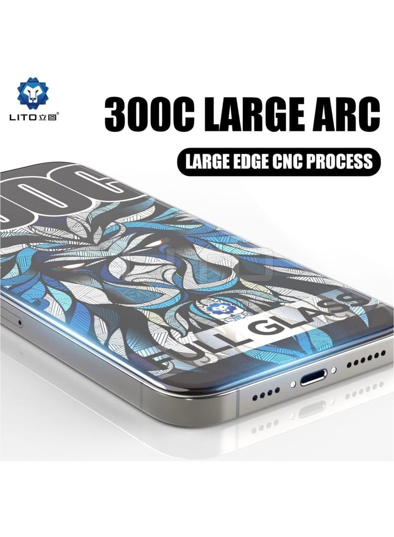 ليتو واقي شاشة Lito 300C من الزجاج المقوى، مضاد لبصمات الأصابع، حماية كاملة للشاشة لجهاز ايفون 16 برو ماكس - Image 5