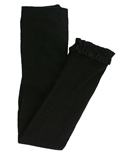 RuffleButts Baby/Toddler Girls Footless Ruffled Tights - Black, 6-8 - Image 4