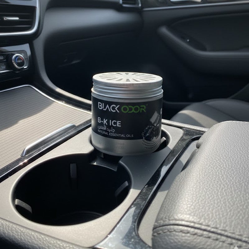Black Odor B-K Ice Car Air Freshener Natural Essential Oils Gel Can Air Fragrance Long Lasting Odor Eliminator Non Toxic Spill Proof Dashboard Cup Holder Auto Perfume Freshener All Weather Car Interior Deodorizer Home Office Scent - Image 3