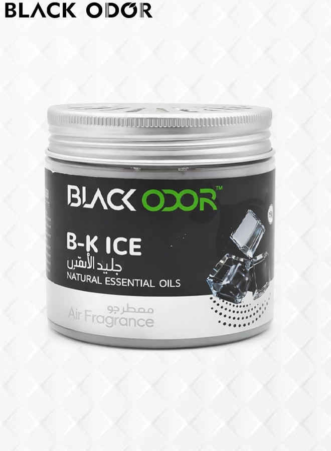 Black Odor B-K Ice Car Air Freshener Natural Essential Oils Gel Can Air Fragrance Long Lasting Odor Eliminator Non Toxic Spill Proof Dashboard Cup Holder Auto Perfume Freshener All Weather Car Interior Deodorizer Home Office Scent - Image 1