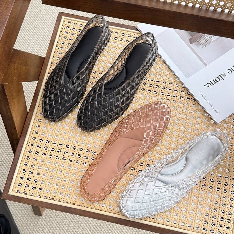 Women's Pointed Toe Flat Jelly Sandals - Image 3