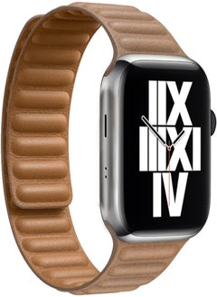 UCHUANG UCHUANG Compatible with Apple Watch Ultra/Ultra2 Series 9 8 7 6 5 SE 4 3 2 1, Durable Magnetic Genuine Leather Strap for iWatch Band Size 38mm 40mm 41mm 42mm 44mm 45mm 49mm 