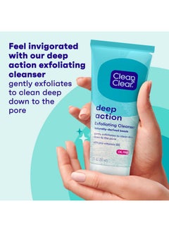 Clean & Clear Clean & Clear Deep Action Exfoliating Cleanser with Pro-Vitamin B5, Gentle Exfoliating Daily Face Scrub Cleans Deep Down to the Pore for Soft, Smooth, Hydrated Skin, Oil Free Face Wash, 7 FL OZ  - Image 2
