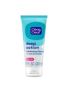 Clean & Clear Clean & Clear Deep Action Exfoliating Cleanser with Pro-Vitamin B5, Gentle Exfoliating Daily Face Scrub Cleans Deep Down to the Pore for Soft, Smooth, Hydrated Skin, Oil Free Face Wash, 7 FL OZ  - Image 1