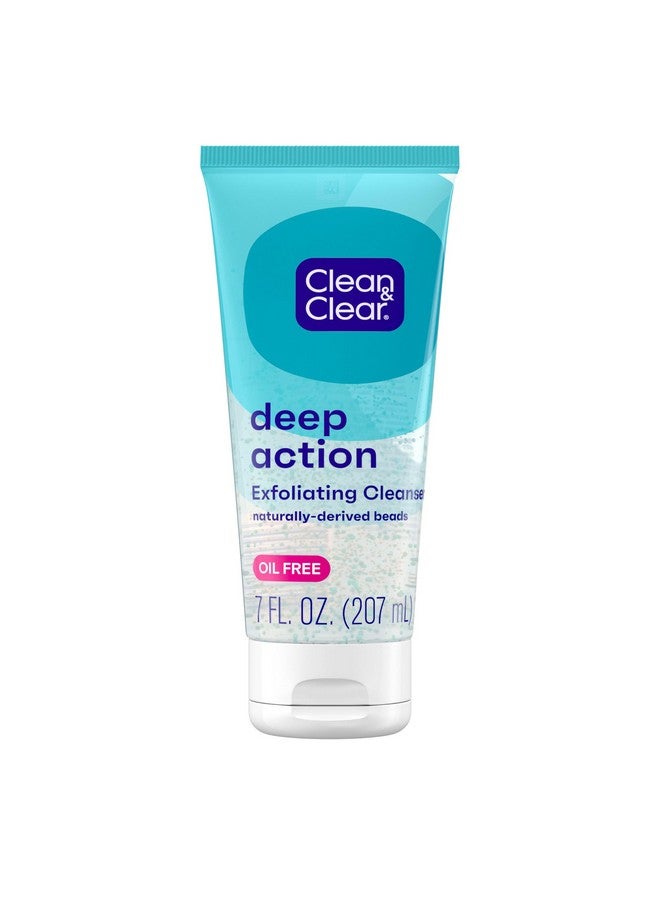 Clean & Clear Deep Action Exfoliating Cleanser with Pro-Vitamin B5, Gentle Exfoliating Daily Face Scrub Cleans Deep Down to the Pore for Soft, Smooth, Hydrated Skin, Oil Free Face Wash, 7 FL OZ - Image 1