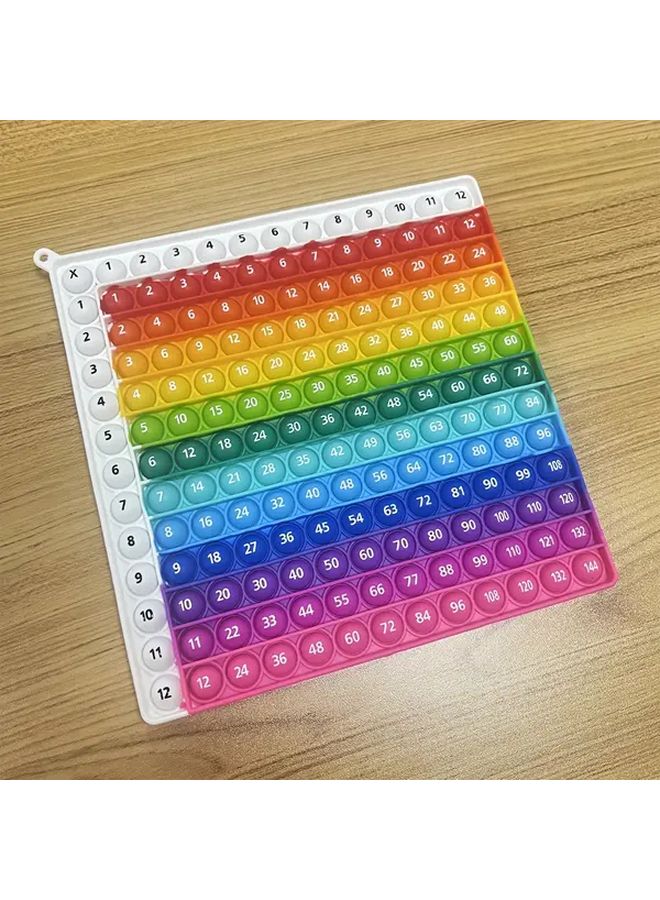 White Rainbow 12x12 Multiplication Fidget Toy Push Bubble Math Learning Board Educational Times Table - Image 4
