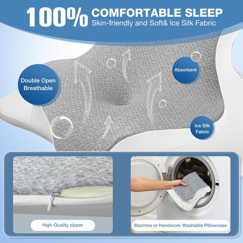 Ciavca Reading Pillow for Bed Adult Rest, Ergonomic Memory Foam Bed Reading Pillow Back Support, Headboard Wedge Pillows for Sitting Up, Chin & Prone Pillows for Watching TV/Couch/Sleeping/Floor - Image 3