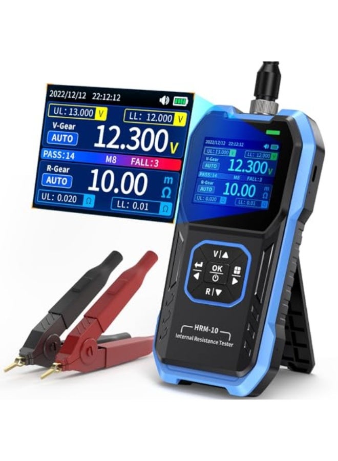جهاز اختبار المقاومة الداخلية للبطارية HRM-10، مقياس جهد البطارية لأنواع البطاريات، جهاز اختبار بطارية السيارة، بطارية AAA، 0-100 فولت 0 م - 200 أوم، محلل بطارية رقمي للسيارات - Image 1